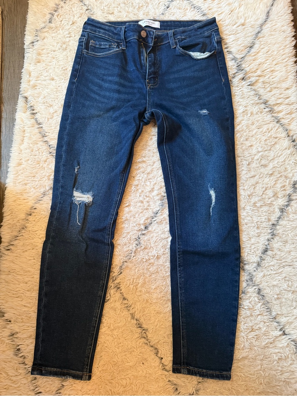 Lovervet Dark Wash Distressed Skinny Jeans